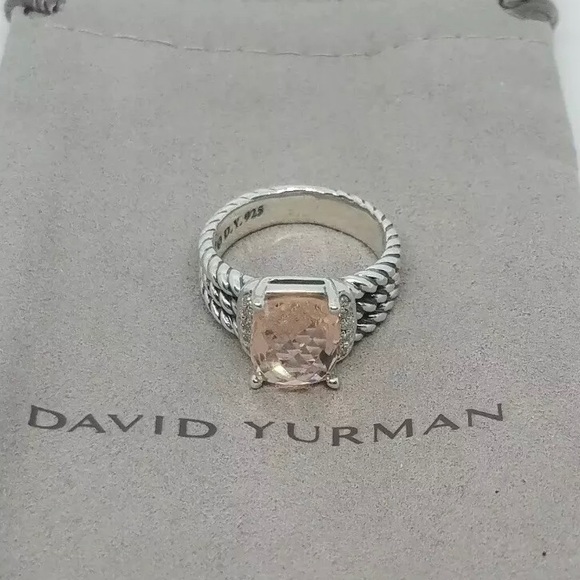 David Yurman Jewelry - David Yurman Petite Morganite Diamond Wheaton Ring